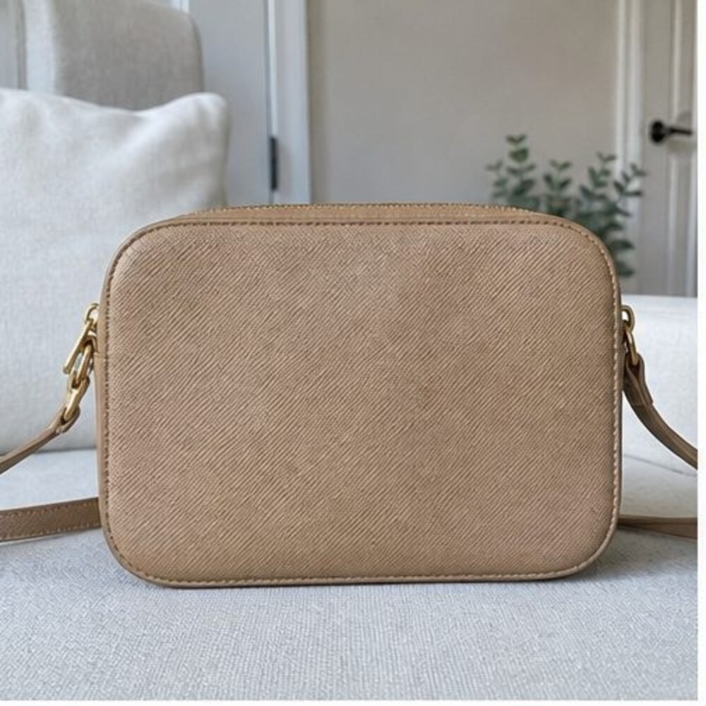 Tan Saffiano Crossbody Bag